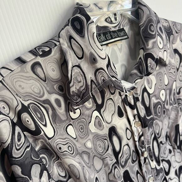 Vintage 1970s Mini Dress Button Down Psychedelic - Picture 3 of 9